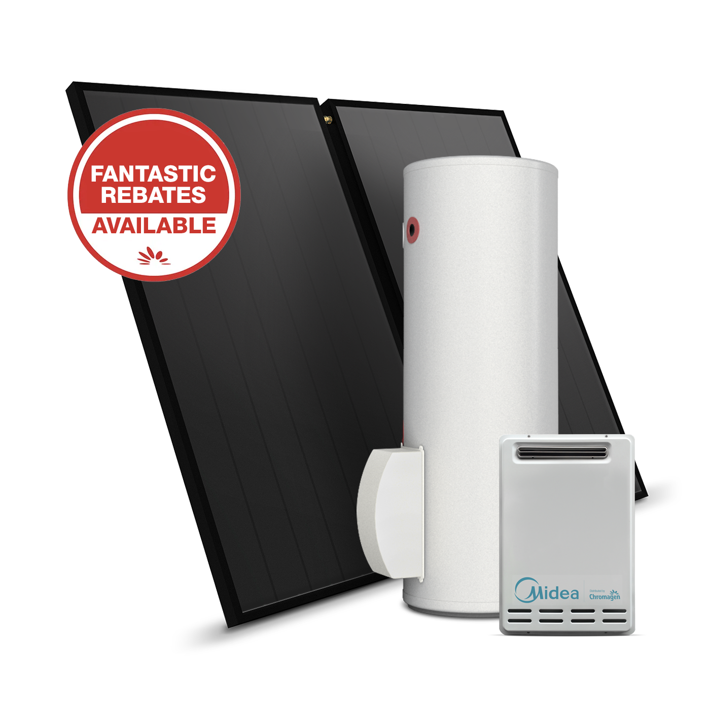 SPLITLINE 200L System with Flat Plate Collectors and 26L/min