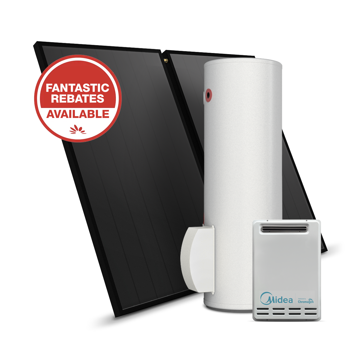 SPLITLINE 300L System with Flat Plate Collectors and 26L/min